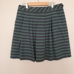 Gap blue & green striped pleated cotton skirt 4